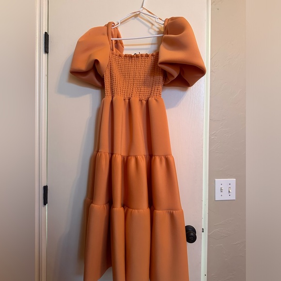ASOS DESIGN orange midi prom dress womens size 6 - Picture 2 of 4